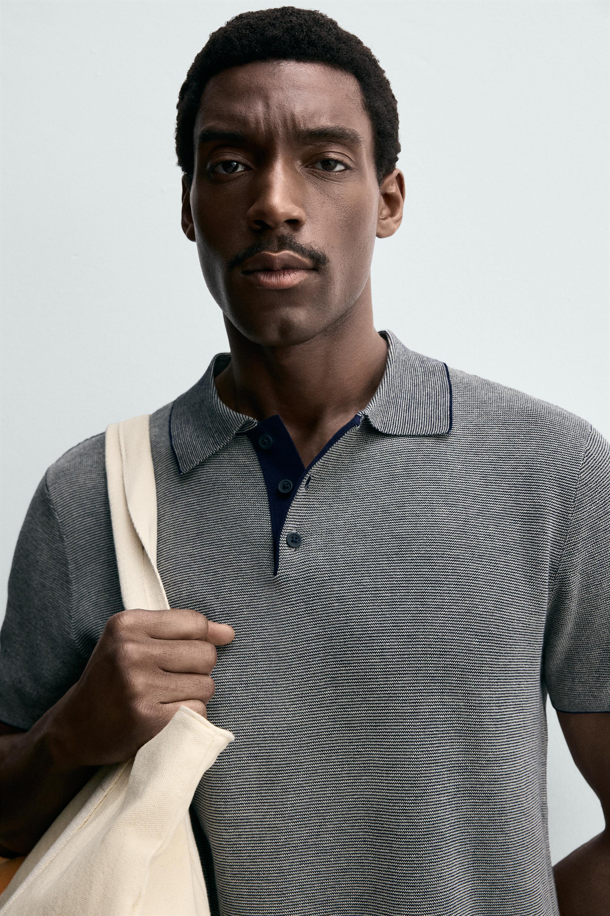 POLO EN MAILLE REGULAR FIT À CONTRASTE